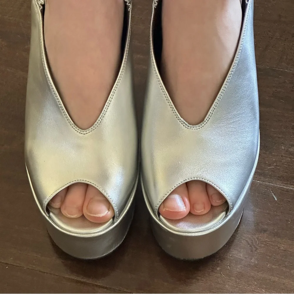 OPENING CEREMONY Silver Platform Slingback Heels🌸
